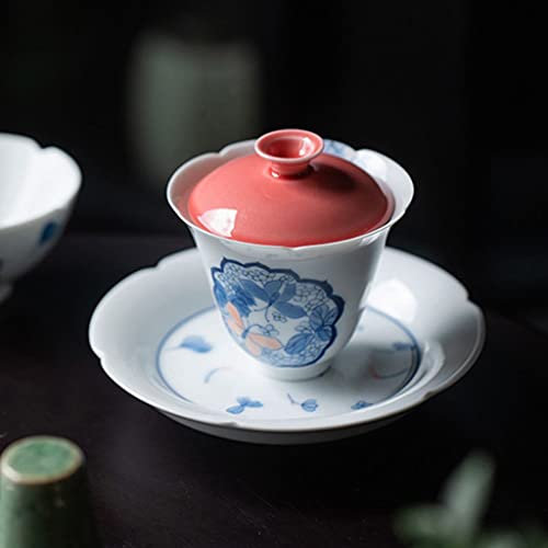 100Mlpure Pintado a Mano Amor de Mariposa cerámica té sopera Porcelana Blanca Tetera Girasol Kung Fu té Gaiwan