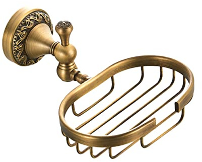 HEMOTON Wandmontierte Regale Bar Seifenhalter Seifenhalter Seifenschale Seifenablage Wandmontierte Vintage Seifenkorb Abflussrohr Seifenkiste Goldener