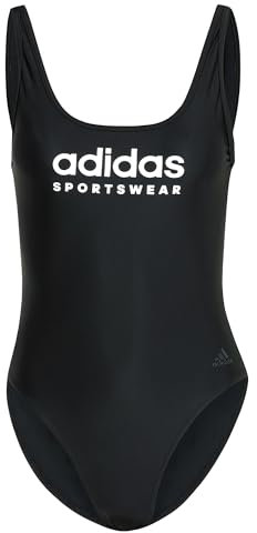 adidas Donna Sportswear U-Back Swimsuit, Black/White, 34