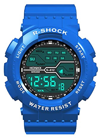 Routefuture Montre Sport Homme Digitale avec Grand Cadran Analogique et LED Numérique, Digital Montre Bracelet Homme Garçon, Chronographe, Bracelet en Résine
