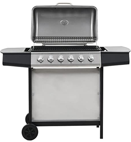 SKM Barbecue au gaz avec 6 Zones de Cuisson INOX Argenté, Weight:19.88 kg,44286
