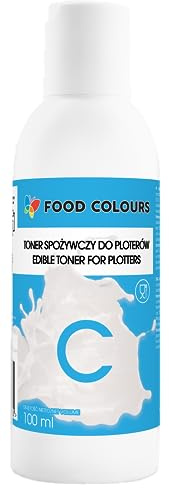 Food Colours Lebensmitteltinte für Plotter CYAN 100ML Essbarer Druck, Druck auf Waffelpapier Dekorative Ergänzung für Torten
