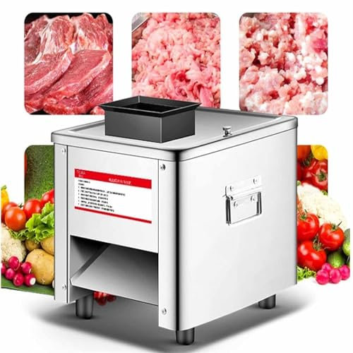 PixCy Cortador De Carne,Cortador De Carne Doméstico,Cortador Pequeño Eléctrico Comercial,Máquina Triturada,Cortador Automático,para Carne, Fiambres, Rosbif, Verduras 850w,220V-5.0MM