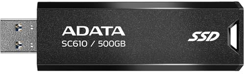 Adata Sc610 500 Gb Usb Tipo A 3.2 Gen 2 [3.1 Gen 2] Nero (adata Sc610 500gb Ext. Ssd)