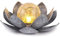 Lámparas solares para exterior jardín loto, flor de loto solar decorativa de metal con bola de cristal crack, linterna LED solar de loto flor de loto, lámpara solar, luz solar de jardín, para