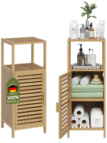 Bellamio Newa Bambus Badregal 85x33x33 cm, lackiert, mit 3 Fächern