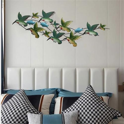 Wanddekoration aus Metall, Fisch, 3D-Metall, zum Aufhängen, 149,9 x 50,1 cm, große 3D-Fisch-Wandskulptur, Fischschwarm, Wandkunst für Wohnzimmer, Schlafzimmer, 150 x 50 cm