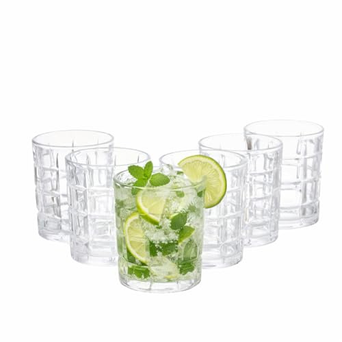 Eden & Willow Highball Drinking Glasses 300ml, Set of 6 Hi Ball Pint Cocktail Glasses, Dishwasher Safe BPA-Free, Tall Glassware Tumblers for Iced Coffee & Cold Drinks, Home Essentials