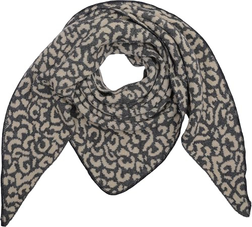 stylx Damen Schal XXL Dreieck mit Leopard Muster LEO SCHLICHT Warm Weich Strickschal Karo Winterschal Herbstschal Wolleschal Frauen Deckenschal Halstuch Scarf Poncho Cape