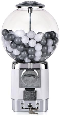 bcomedrag Distributore di Gomme da Masticare Commerciale, Distributore di Snack alla Rinfusa, Distributore di Giocattoli in Capsule da Tavolo, per Palline di Caramelle E Giocattoli,White