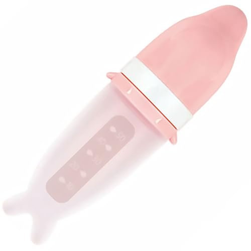 Vaguelly 1 Satz Nuckelflasche Babyflaschen Zum Stillen Mama Flaschen Neugeboren Säuglingsflaschen Neugeborenenflasche Neugeborene Fütterung Quetschflasche Aus Silikon Kieselgel Rosa