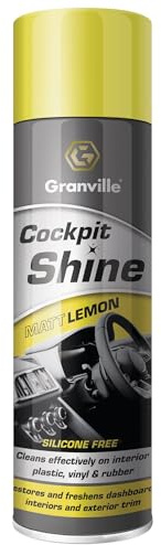 Granville Cockpit Shine Matt Lemon – 500ml | Non-Silicone Car Interior Cleaner & Polish | Anti-Static Dashboard Protector with Fresh Citrus Scent | Cockpit Cleaner For Plastic, Rubber, Wood, Leather