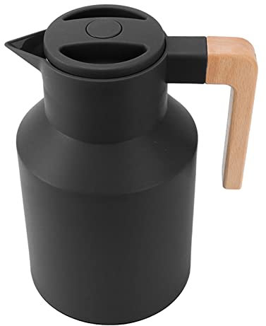 Caraffa per caffè 1000 Ml Manico in Legno Doppia Parete Sottovuoto Ritenzione del Calore Caraffa Termica per caffè per Succhi di tè Caffè Bianco Accessori Professionali per