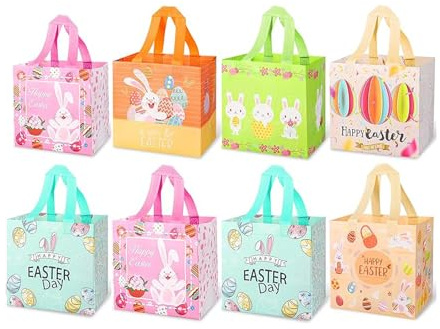 8 Stück OsterköRbchen, Ostern Geschenke Kinder, Osternester zum Befüllen, Geschenktüten Ostern, Osterdeko Outdoor, Ostertüten zum Befüllen, OsterköRbchen Kinder