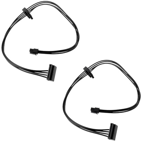 VGOL 2pcs Câbles d'alimentation pour Disque Dur Série Mini 4 Broches vers 2 Broches SATA Longueur 45cm Compatible avec Lenovo M410 M610 M415