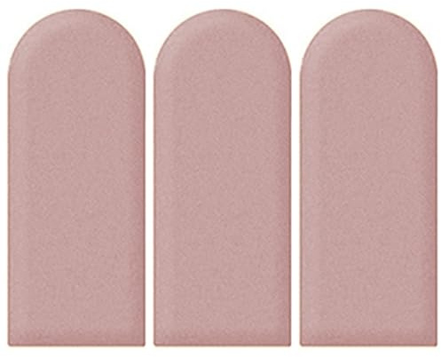 Lot de 3 Panneaux muraux rembourrés ovales, Autocollants pour tête de lit, décoration Murale Moderne, Anti-Collision, pour Chambre à Coucher, Salle de Jeux (Couleur : Rose foncé, t