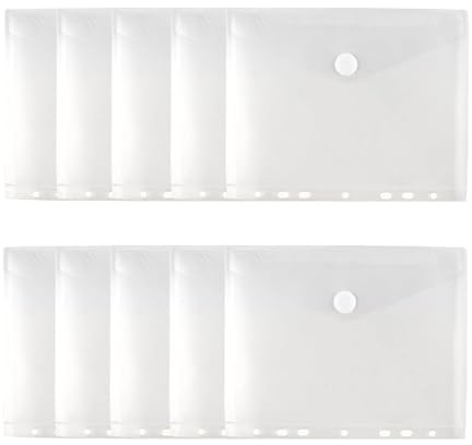 10 Stück Dokumententasche A5,Klarsichthüllen A5 Mappe,23x18cm Umschlagmappen Zum Abheften Dokumentenmappe,wasserdichte 7-Fach,Transparent Dokumententasche Ordner,Geeignet Für Büros Schulen Dokumentens