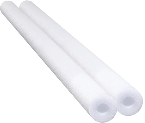 Chochkees Floating Pool Noodles Foam Tube 2-Pack, Thick Hollow Noodles for Floating in The Swimming Pool, 52 Inches Long (White)