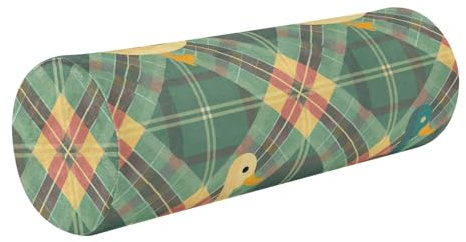 Yellow Duck - Almohada redonda larga de espuma viscoelástica terapéutica para el cuello, soporte de cama con cremallera