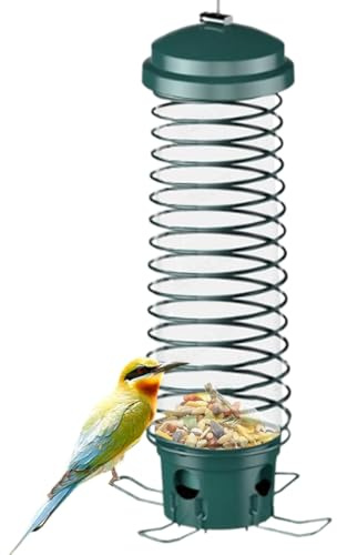 Vogelfutterhaus | Metallhalterung gegen Eichhörnchen – Futterhaus aus Metall – für Terrasse, Rasen, Hinterhof, Balkon, Beobachtung, Vögel, Park, Veranda, Plattform, Terrasse