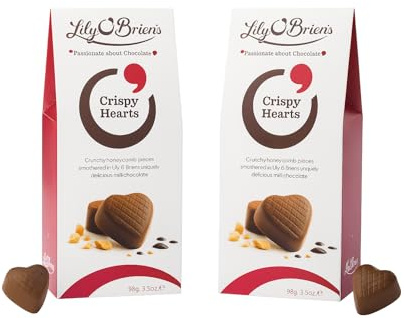 Lily O Brien Crispy Hearts Packs x2 | 98g each | delicious combination of Honeycomb and Crispies
