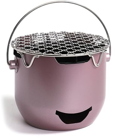 SHYYOULQE Grilles à charbon de bois portables compactes pour le camping - Petit réchaud en carbone pour la cuisine en plein air, les pique-niques - Charbon de bois durable autour des thés - Réchaud