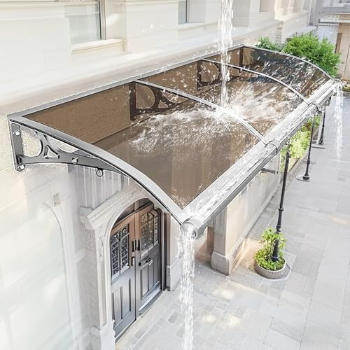 Ddasam Auvent de Porte d’Entrée Renforcé - Capacité de Charge 100kg, Résistance Supérieure au Verre - Joints Étanches et Confort Silencieux （100x60cm）