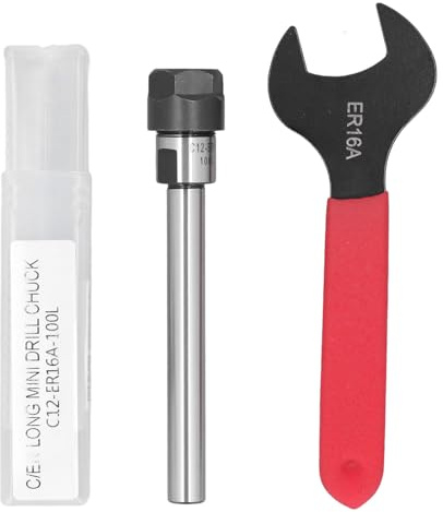 Portabrocas de pinza de vástago recto, Portabrocas de fresadora de acero al manganeso con llave, Barra de extensión de pinza ER16A para fresadoras CNC, T ennegrecido templado