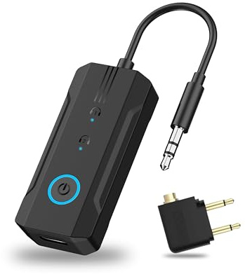 Enhanlife 2026 Airplane Bluetooth 6.0 Transmitter Receiver for 2 Airpods or Headphones, Airplane Travel Essentials 2-in-1 Wireless Bluetooth Adapter, 3.5MM AUX Jack Adapter on Flight, TV, Car Stereo