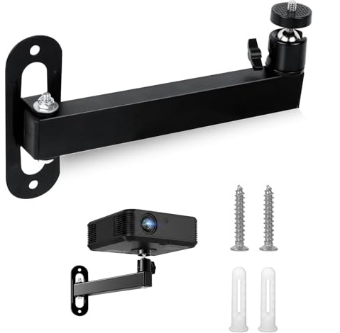 CKUESM Beamer Wandhalterung, Beamer Halterung Wand Faltbare Projektor Wandhalterung Metall Projektor Ständer Verstellbare 360° Drehbar für Büro Spielzimmer Heimkino