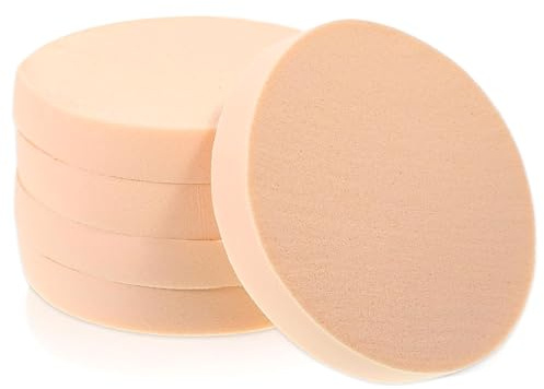Rund makeupsvamp, mjuk latex makeupsvamp för alla hudtyper platt kosmetiskt verktyg för torr och våt användning kosmetika