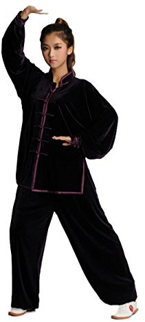 Kimono Taichi en Velours de Coton Aubergine