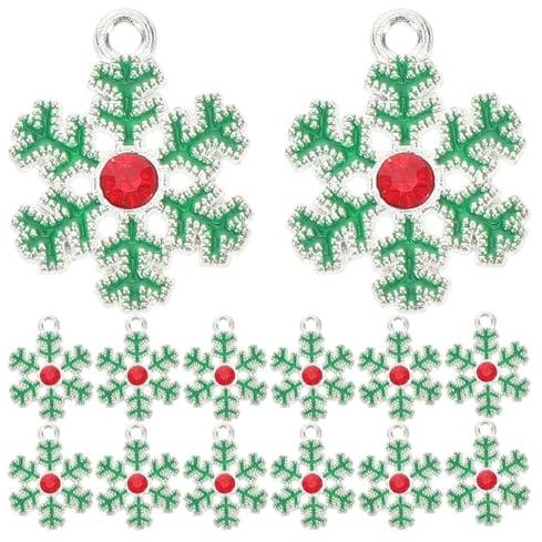 Supvox 20 StüCk Schneeflocken AnhäNger LegierungsanhäNger WeihnachtsanhäNger Diy Charms FüR Halskette Armband Schmuckherstellung Und Weihnachtsdeko ZubehöR
