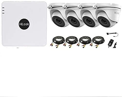 Hilook by HIKVISION 5MP CCTV System 4CH DVR 1TB WD Purple Indoor Outdoor White Camera 20m Night Vision Kit in a Box