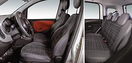 CORA 000129149 Sitzbezüge für FIAT Panda, 12 > 5-Sitzer, komplett, Schottenkaro, Grau