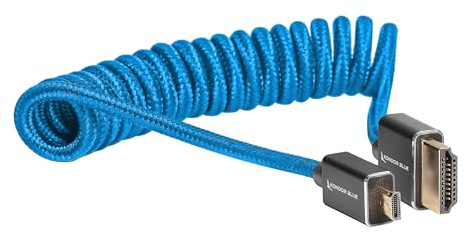 Kondor Blue 30cm Coiled Micro-HDMI to HDMI Cable (60cm Extended)