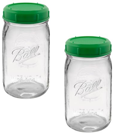 Brow Farm Ltd. A Growing Company Sprouting Jar Seed Sprouter x 2 With Lid BPA FREE