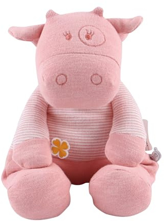 NOUKIE'S - Doudou Enfant - Petite Peluche Lola - Doudou Coton Bio - Taille Adaptée aux Enfants (25 cm), Rose