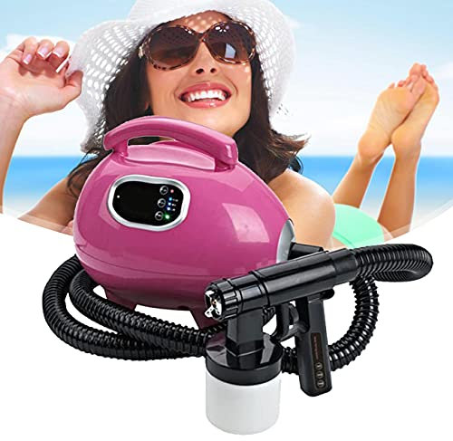 ZhiLianZhao Máquina Bronceado Spray Sin Sol, Máquina Aerógrafo Bronceado Aerosol, con 3 Velocidades Ajustables, para Hogar, Salón Belleza, Centro Belleza Privado,Rosado