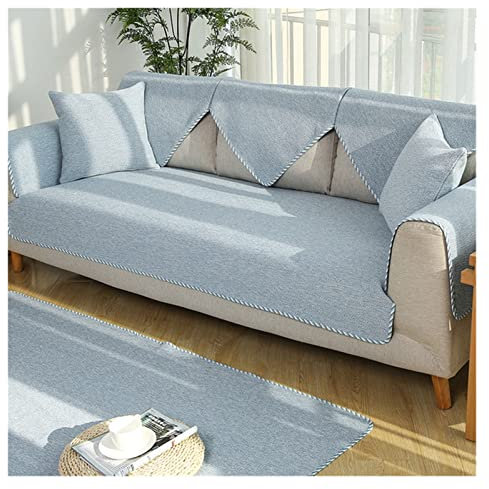 FJZFXKZL Sofa Überzug, 3-Sitzer-Sofa-Cover Baumwolle Leinen Ecke Sofa-Cover for Wohnzimmer rutschfeste Sofa-Abdeckungen Sofa Chaise Cover Lounge Couch Cover Sofabezug