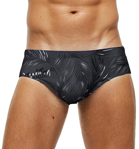 SEAUR - Herrbadbyxor roliga snabbtorkande badkläder mini bakluckor bikini mönster sport shorts baddräkt sexiga underkläder för sommar surfstrand, Grå, 3XL