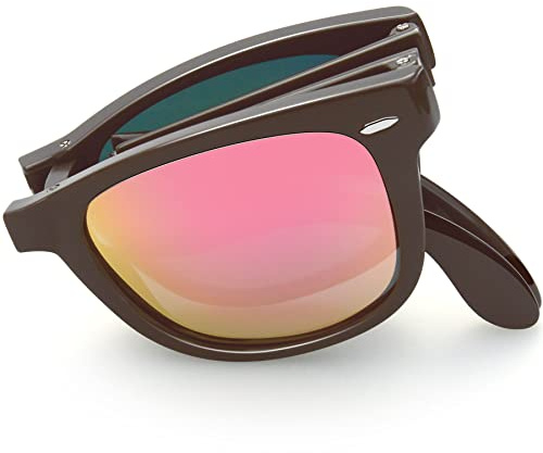 Joopin Plegables Gafas de Sol Polarizadas Hombre y Mujer Clásicas | Lentes TAC, Protección UV400, Unisex, Cuadradas, Ligeras, con Estuche Portátil, Conducir, Viajar, Pescar, al Aire Libre