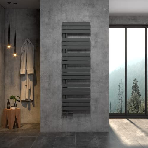 WITEN&NOCK RUCHI Badheizkörper Designheizkörper Handtuchtrockner Mittelanschluss 1600 x 600 cm Anthrazit