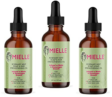 Mielle/rosmarin- och mintolja/olja för att stärka hårbotten och håret/hälsosam hårväxt/59 ml (2 oz) / (förpackning med 3)