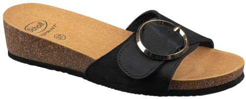Scholl Donna Amalfi Mule Sandalo, Nero, 39 EU