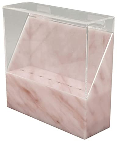 zalati Boîte de rangement avec 8 trous pour pinces à épiler, support de rangement, coussin d'extensions de cils – Style marbré rose