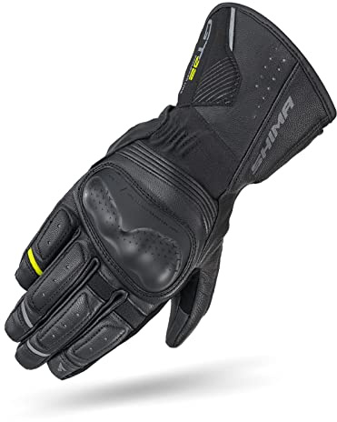 SHIMA GT-2 Motorradhandschuhe Herren - Klassische, Vintage, Verstärkte, Sommer Leder Handschuhe mit Knöchel und Finger Protektoren, Verstärkte Handfläche (Schwarz, M)
