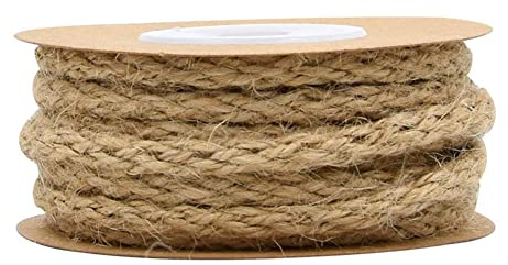 SHTGOI 1 rouleau de corde en chanvre - 10 mètres - Colorée - 5 mm - Naturelle - 8 brins - Corde de jute vintage - Corde en coton - Pour travaux manuels, cadeaux, emballages, jute
