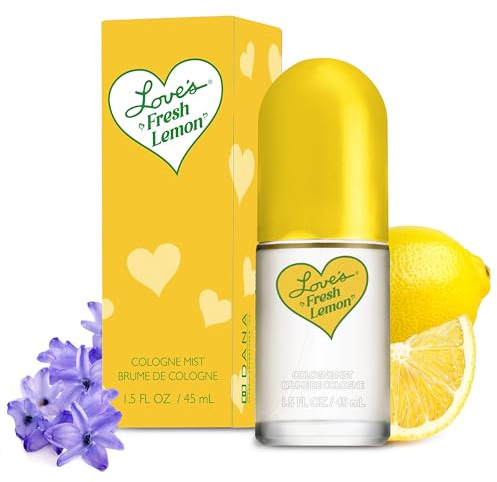 Dana Love's Fresh Lemon Cologne Mist 1.5 Fl. Oz. Invigorating and Uplifting Lemon Scented Body Mist for Women, Classic Fragrance for Everyday Freshness