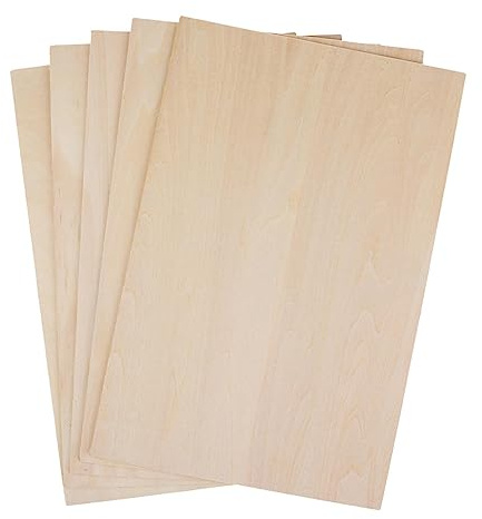 JISADER 10x Wood Sheets Board Unfinished Wooden Board Thin Plywood Board Basswood Boards for DIY Project, 100x50x2mm